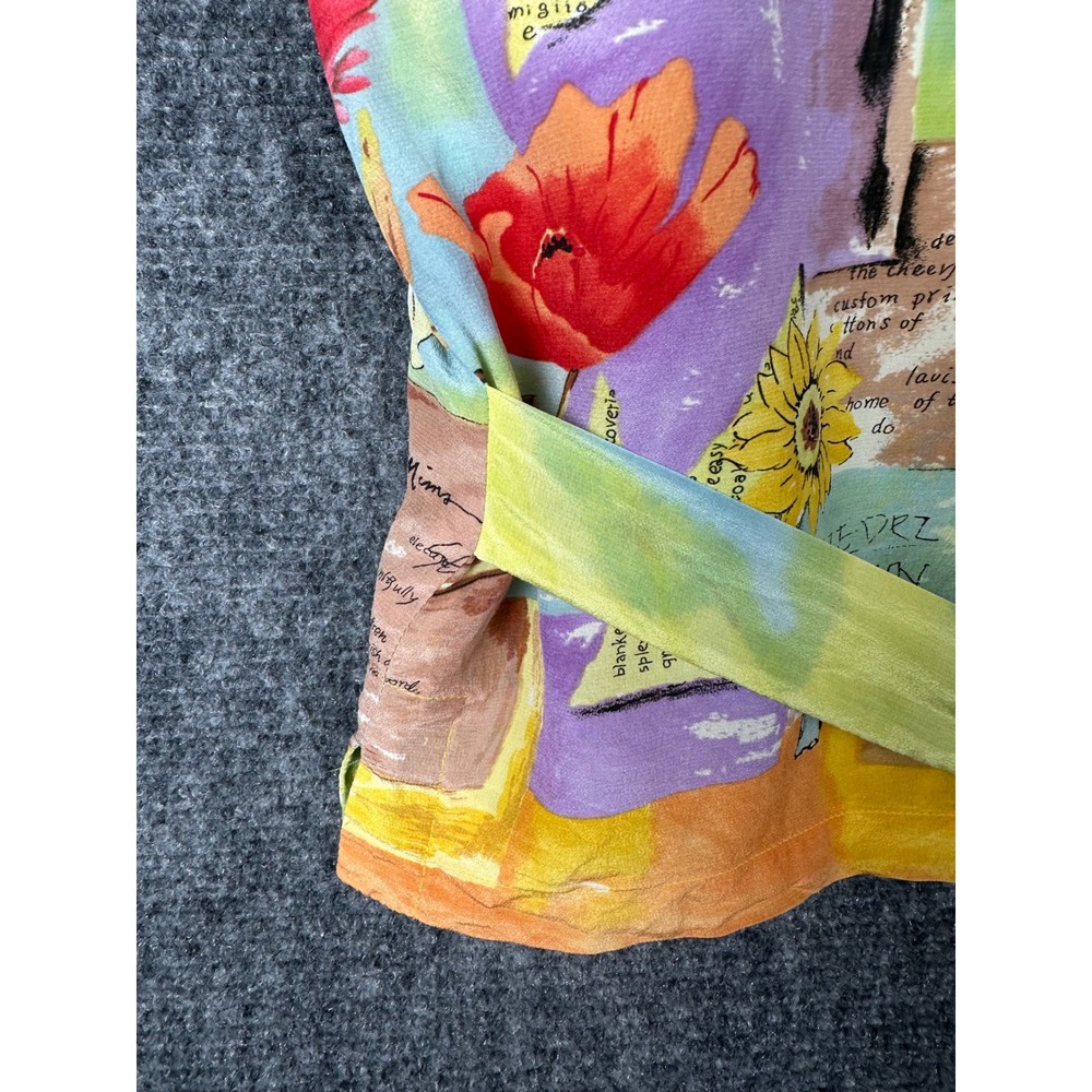 Michael Mims Kathy Cole Womens Silk Floral Print Vest 1X Artsy Vintage Cottage - Picture 7 of 12